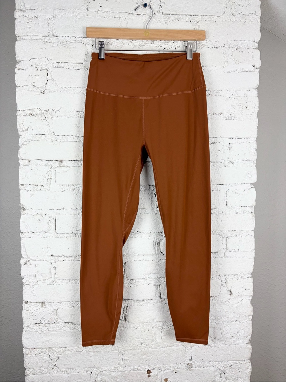 Varley Burnt Sienna Rust Brown High Rise Ankle Leggings Medium